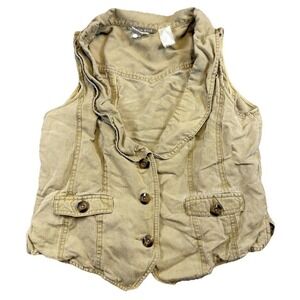 Isabella Bird Linen Silk Vest Shawl Collar Vest Size Sm Academia Boho Hippie